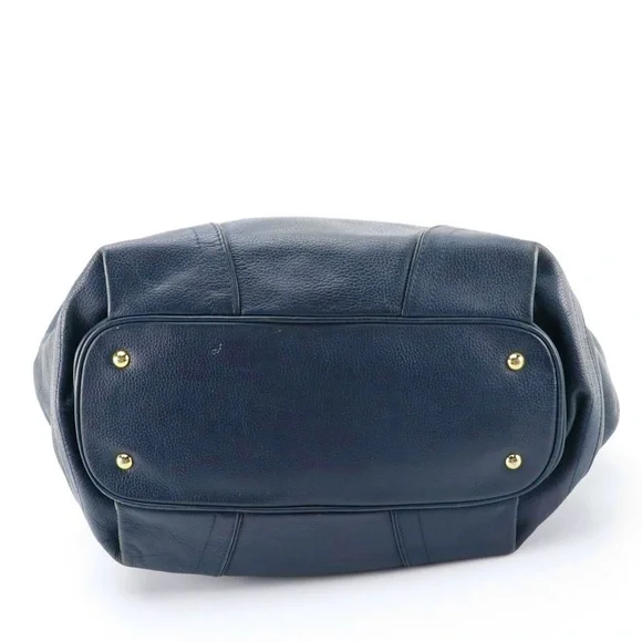 MCM BLUE LEATHER DRAWSTRING TOTE BAG WITH TASSEL & STUD DECORATIONS Totes